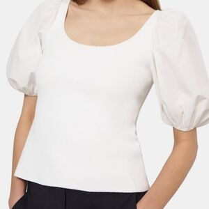💥Summer Sale💥Theory NWT white puff sleeve Blouse small